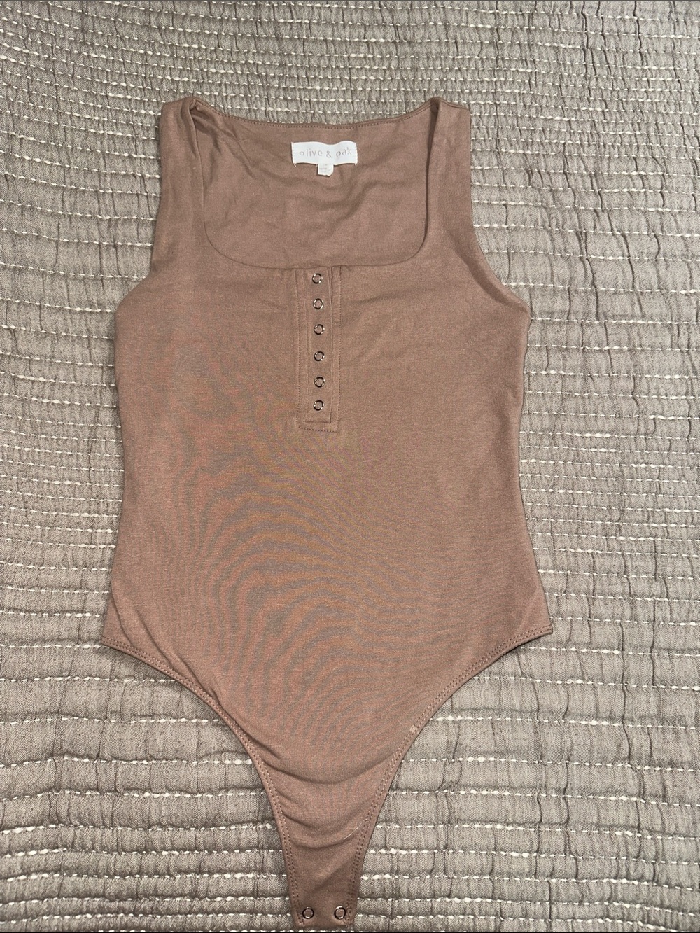 Olive & Oak Ribbed Henley Bodysuit